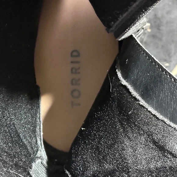 Torrid Black Knee High Moto Boots 10W Wide Calf Faux Leather Zip Riding Boot - Picture 7 of 14